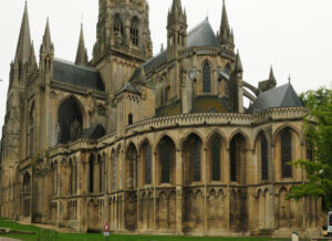 Lateral View Of The Cathedral Of Bayeux In Normandy France 